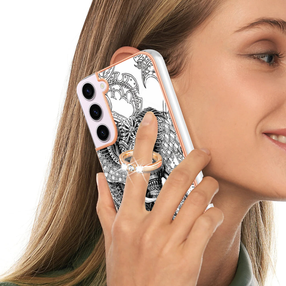 YB IMD Series-20 Style D for Samsung Galaxy S23 Kickstand IMD Pattern TPU Phone Case 2.0mm Electroplating Cover YB IMD Series-20 Style D for Samsung Galaxy S23 Kickstand IMD Pattern TPU Phone Case 2.0mm Electroplating Cover